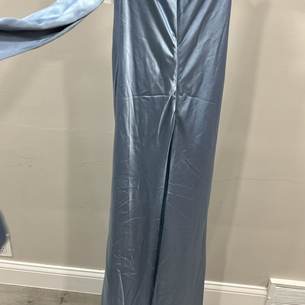 MISHA COLLECTION - LILIA SATIN MAXI DRESS - BLUE - Picture 11 of 14